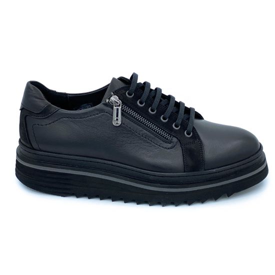 Кеды Lab Milano черные кожаные демисезонные - фото 1, MER50036 LAB NERO