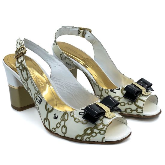 Босоножки Loretta Pettinari белые из лакированной кожи - фото 7, 