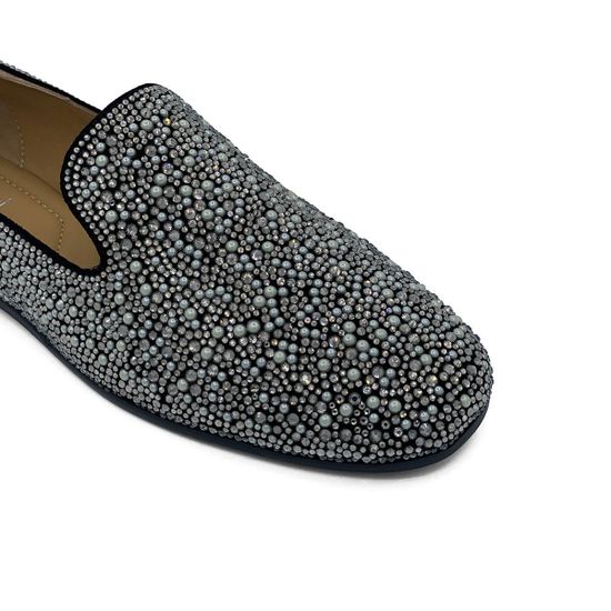 Слипоны Tuffoni черные кожаные со стразами - фото 6, 1022039VL TUF NERO