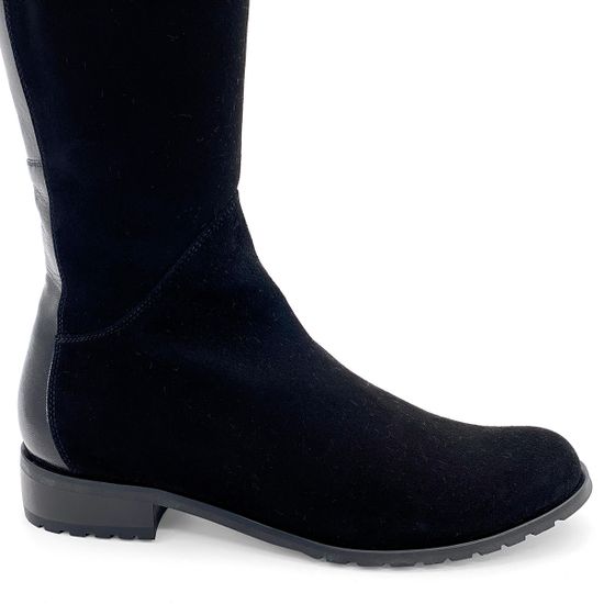 Ботфорты Cover черные замшевые МЕХ - фото 3, 1064-2/1 COV CAM