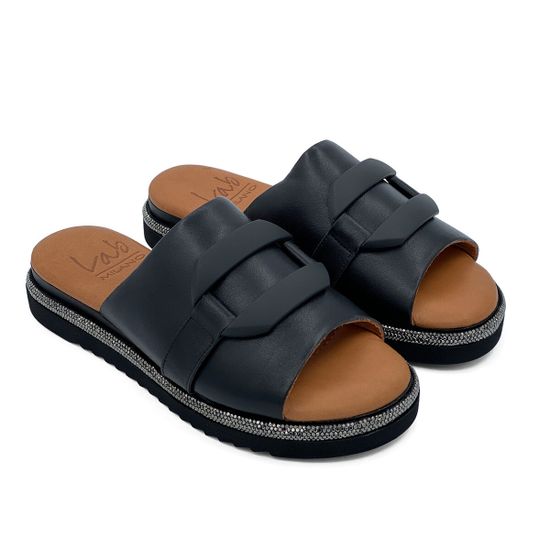 Шлепанцы Lab Milano черные кожаные - фото 7, 