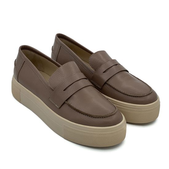 Лоферы CV Cover бежевые кожаные - фото 7, 1705805 COV TAUPE 23