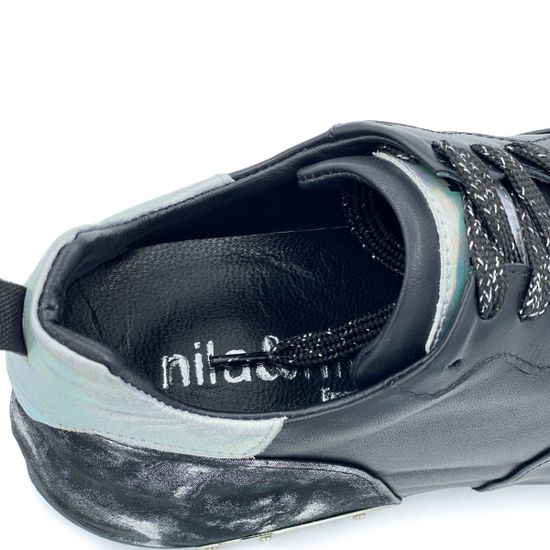 Кроссовки Nila&amp;Nila черно-серебристые кожаные - фото 7, ZN10881 NIL NERO
