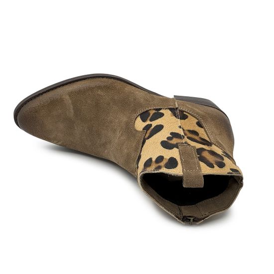 Ботинки-казаки NILA&amp;NILA бежевые замшевые &quot;леопард&quot; демисезонные - фото 5, MA-LP04 NIL BEIGE