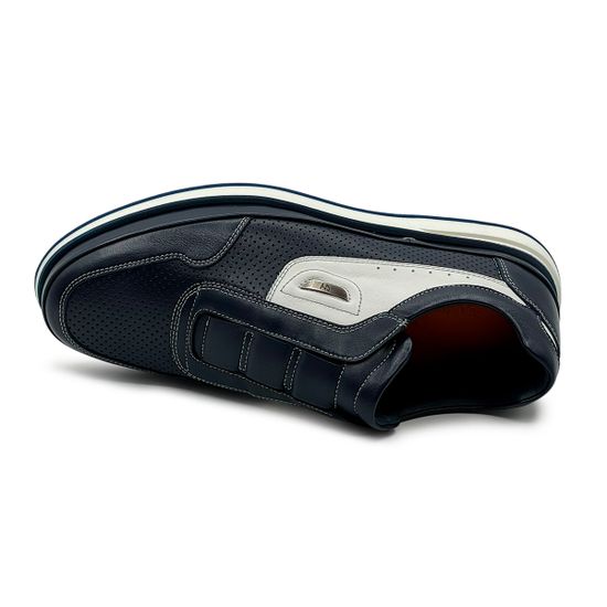 Кроссовки Giampieronicola синие/белые кожаные перфорированные - фото 5, F338167 GPN BLU BIANCO