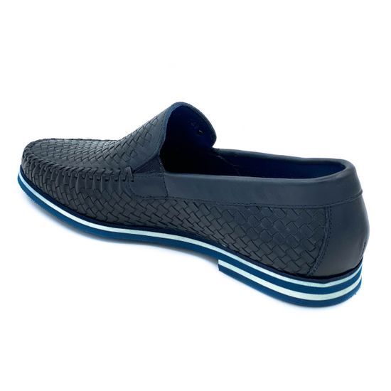 Туфли Mario Bruni синие кожаные плетеные - фото 3, 