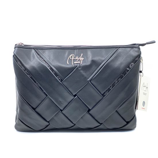 Сумка Renato Angi черная кожаная плетеная - фото 1, 