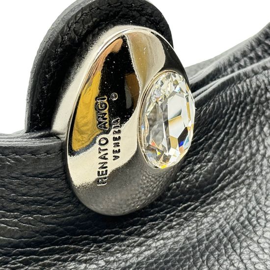 Сумка Renato Angi черная кожаная - фото 4,