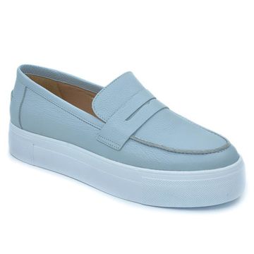 Лоферы Cover голубые кожаные - фото 2, 1705803 COV