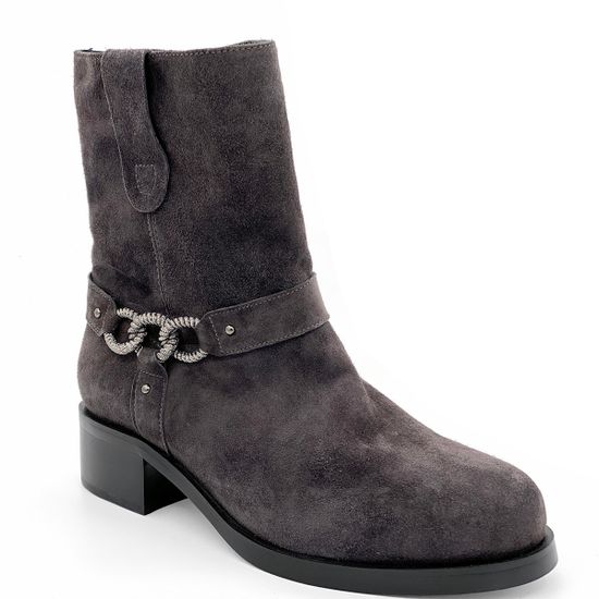 Ботинки Cover серые замшевые МЕХ - фото 2, 63696-2 COV