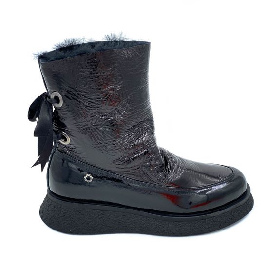 Ботинки Tuffoni черные из лакированной кожи Байка - фото 1, 