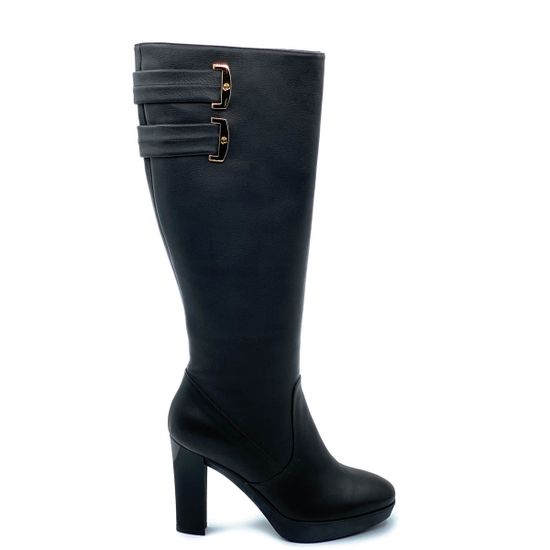 Сапоги Giorgio Piergentili черные кожаные МЕХ - фото 1, 9631 GP