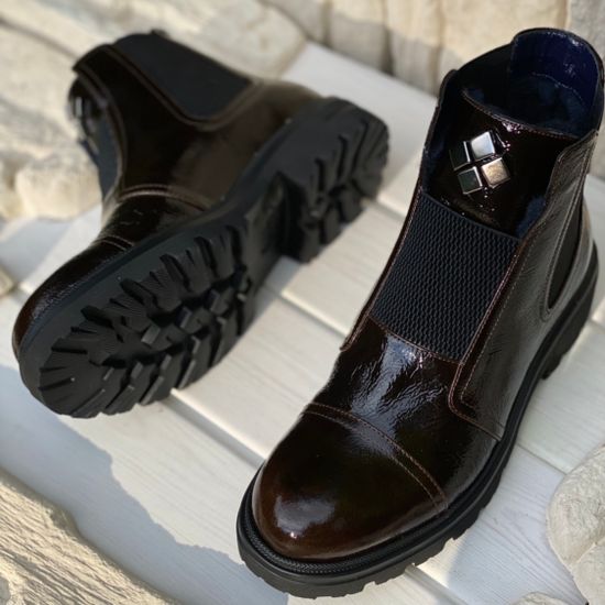 Ботинки Donna Soft коричневые наплак МЕХ - фото 5, 