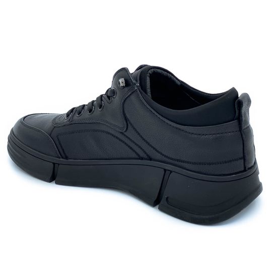 Кроссовки Marcelo Lopez черные кожаные демисезонные - фото 3, 