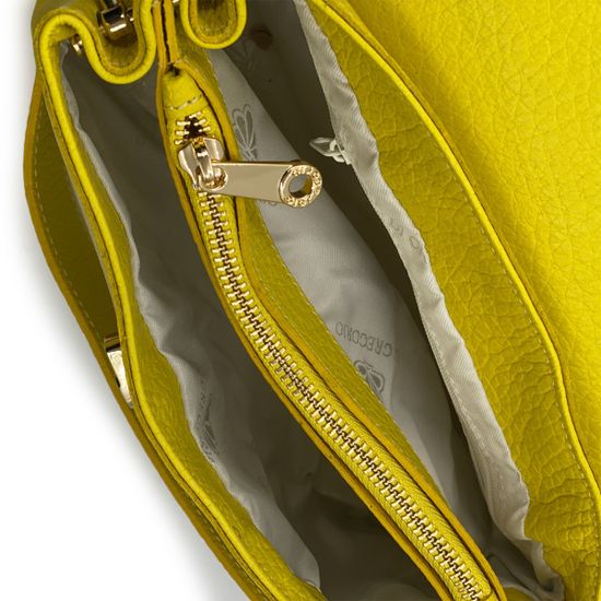 Сумка Di Gregorio желтая кожаная - фото 5, 