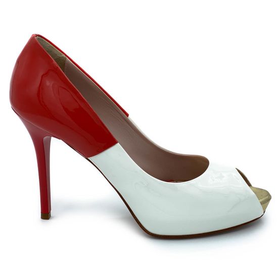 Туфли Giorgio Piergentili бело-красные лаковые - фото 1, 