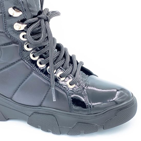 Ботинки Lab Milano черные кожаные МЕХ - фото 6, ZN1290 LAB