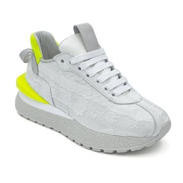 Кроссовки MIMMU бело-желтые кожа-текстиль N12 - фото 2, F937K2 MIM N12