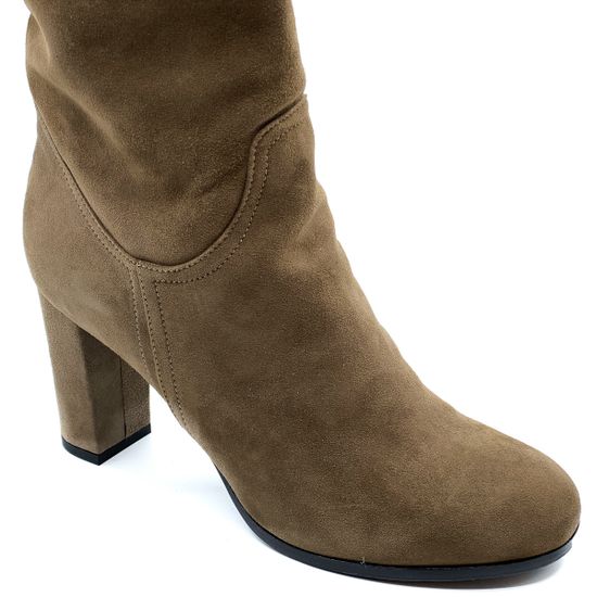 Сапоги Renzi бежевые замшевые МЕХ - фото 6, 471519 RZ OLIVE