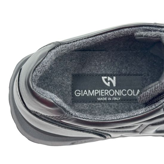 Кроссовки GIAMPIERONICOLA серые/черные кожа/текстиль на байке - фото 7, N393140 GPN NERO/GRIGIO