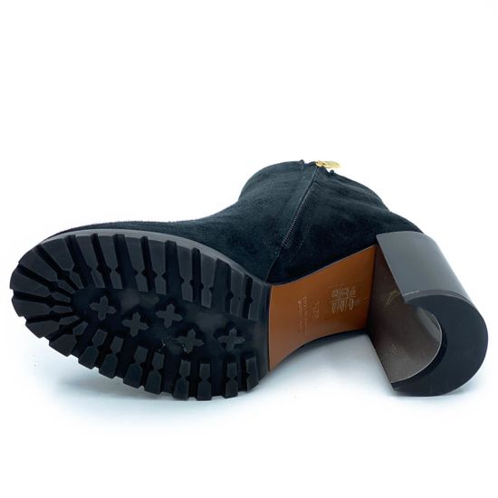 Ботильоны DiGiada черные замшевые МЕХ - фото 4, 1424 GIA