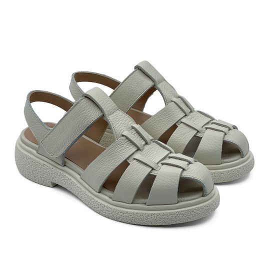 Сандалии MIMMU кожаные бежевые - фото 7, E303E15 MIM PANNA