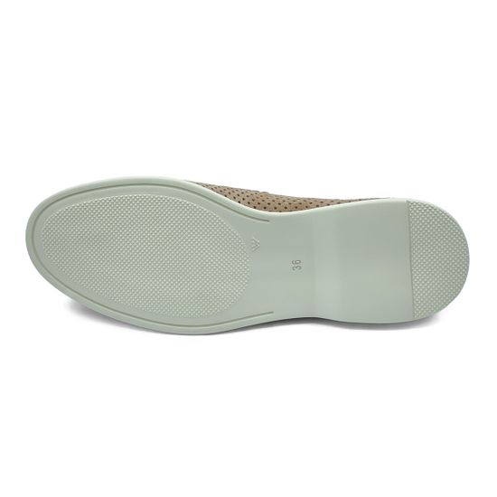 Лоферы Donna Soft замшевые перфорированные бежевые - фото 4, DS1765 DS