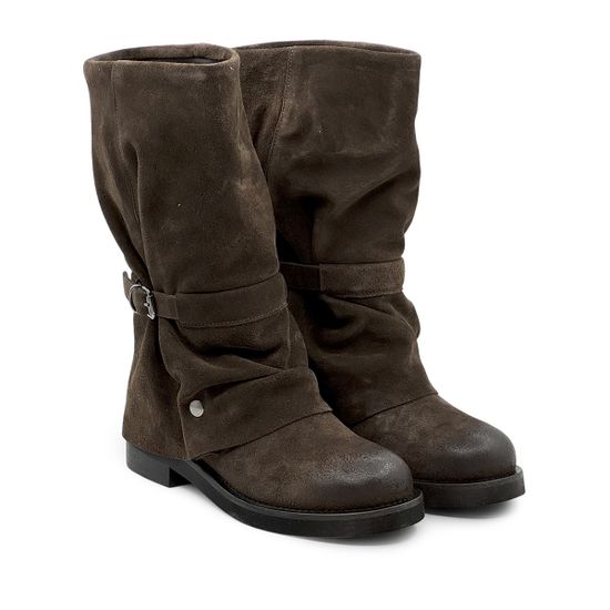 Полусапоги MIMMU коричневые замшевые демисезонные - фото 9, M482M21 MIM CASTAGNO