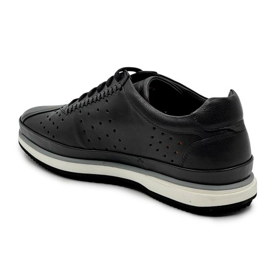 Туфли Giampieronicola черные кожаные перфорированные - фото 3, F338184  GPN NERO