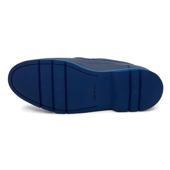 Лоферы GiamPieroNicola синие кожаные с перфорацией - фото 4, 