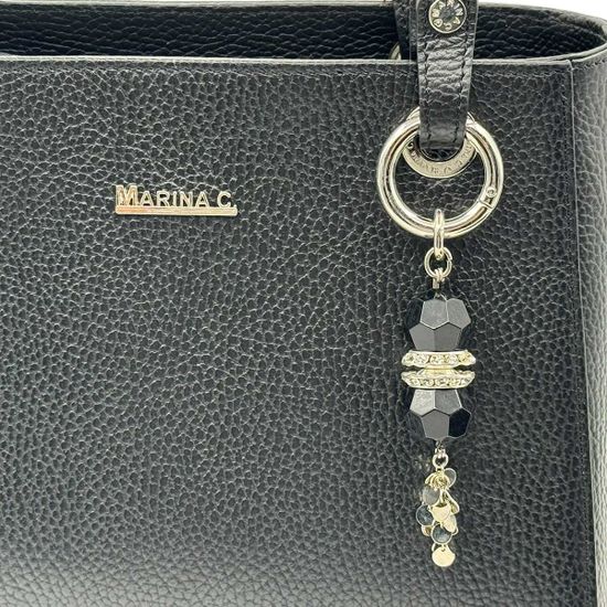 Сумка Marina Creazioni черная кожаная SWAROVSKI - фото 3, B6931 MC NERO SWAROVSKI