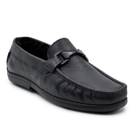 Мокасины Lab Milano черные кожаные на меху - фото 2, 658K8231 LAB