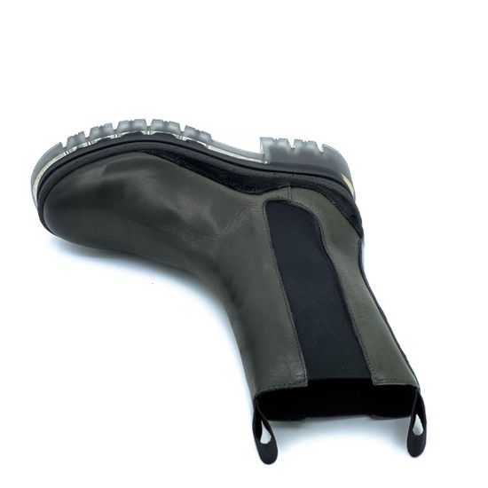 Ботинки челси Mimmu зеленые демисезонные комбинация кожи и замши - фото 5, E442E1 MIM VERDE