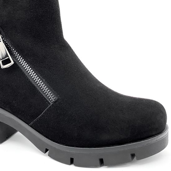 Ботинки Cover черные замшевые МЕХ - фото 5, 