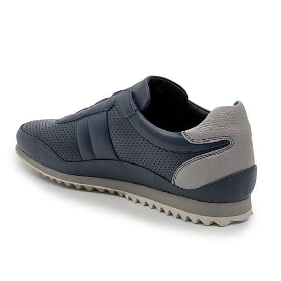 Кроссовки GIAMPIERONICOLA синие кожаные перфорированные - фото 3, 45508 GPN BLU