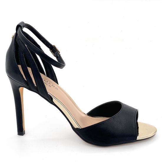 Босоножки Pacomena черные кожаные - фото 1, 