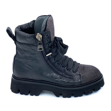 Ботинки Fru.it черные кожаные Байка - фото 1, 7190L FR