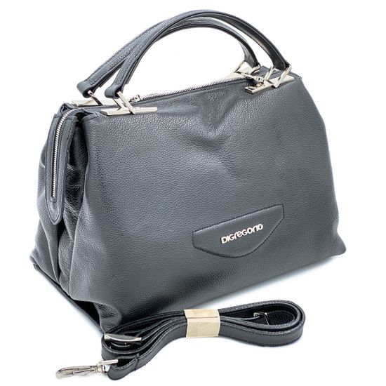 Сумка Di Gregorio черная кожаная - фото 2, 