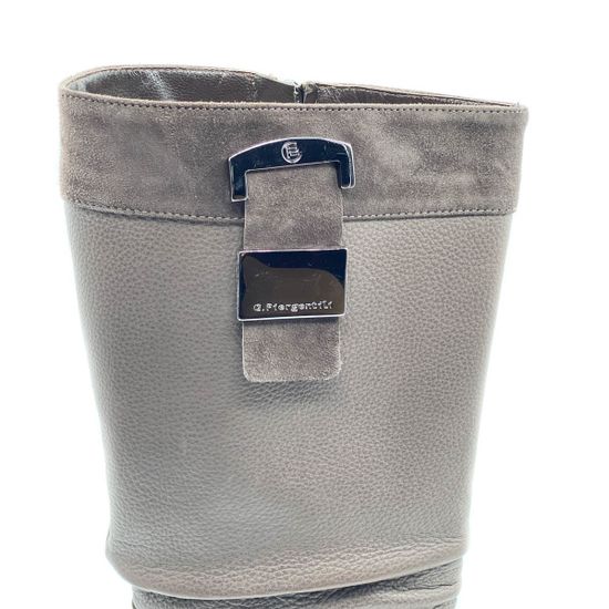 Сапоги Giorgio Piergentili серые кожаные МЕХ - фото 5, 