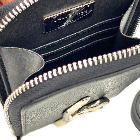 Мини-клатч Renato Angi черный кожаный - фото 4, 