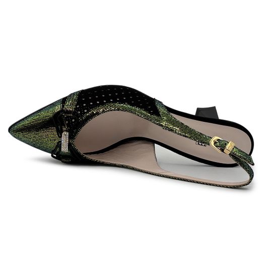 Туфли женские Ilasio Renzoni кожаные черные/зеленые - фото 5, 8041 IR