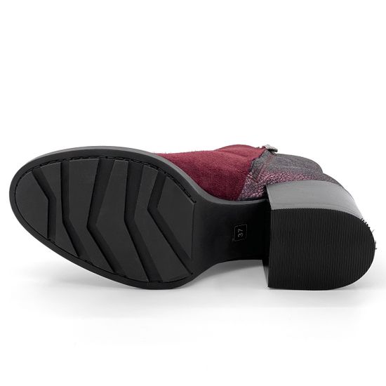 Ботинки Cover бордо замшевые МЕХ - фото 4, 751911-2 COV