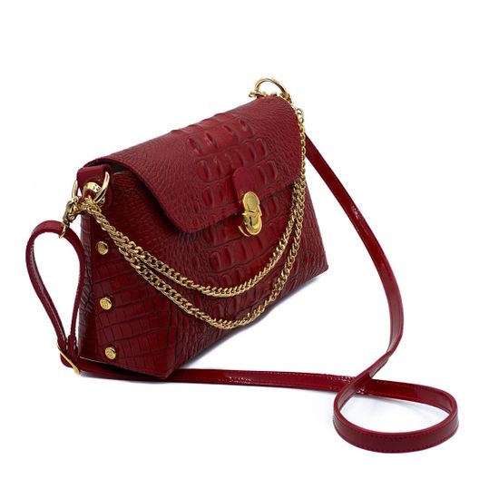 Сумка Marino Orlandi красная крокодил - фото 2, 