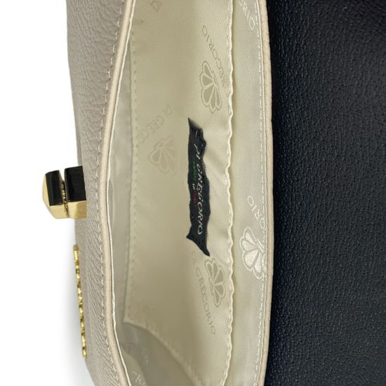 Клатч Di Gregorio бежевый кожаный - фото 5, 