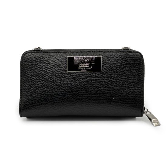 Сумка-клатч кросс-боди Renato Angi черная кожаная - фото 3,