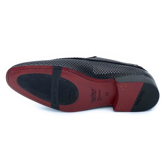 Туфли Mario Bruni черные кожаные со сквозной перфорацией - фото 4, 