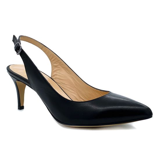 Туфли женские Cover с открытой пяткой кожа черные - фото 2, 18014 COV NERO