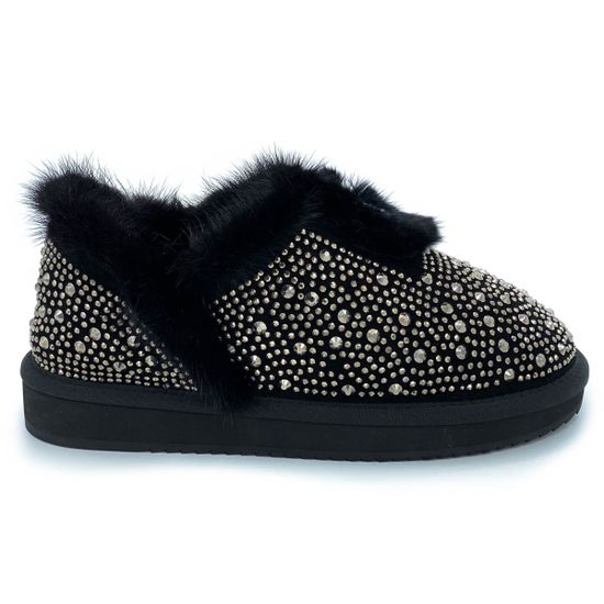 Полуботинки Lab Milano черные замшевые МЕХ - фото 1, 