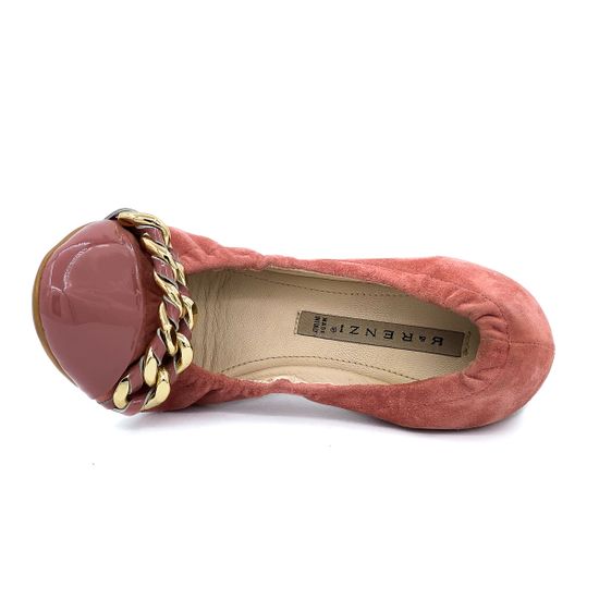 Балетки Renzi натуральная замша/лак розовые - фото 5, 501104 RZ