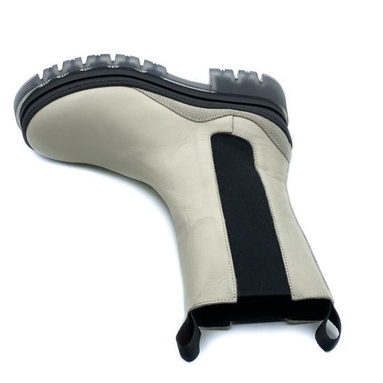 Ботинки челси Mimmu бежевые демисезонные комбинация кожи и замши - фото 5, E442E1 MIM BEIGE